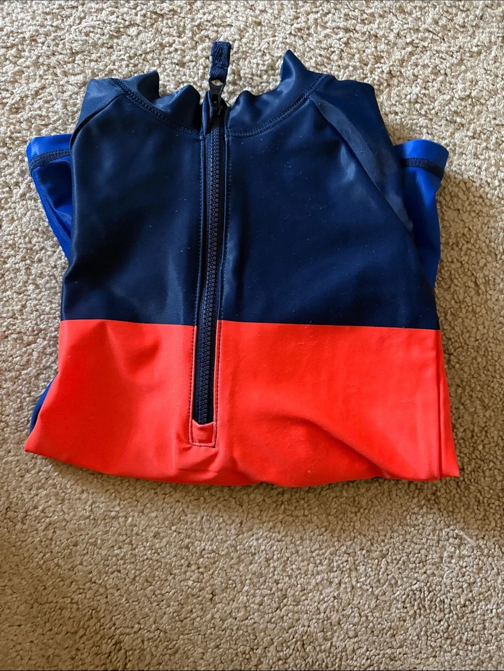 Carter's Navy, Red and Royal Blue Colorblock Long-Sleeve Swim One-Piece